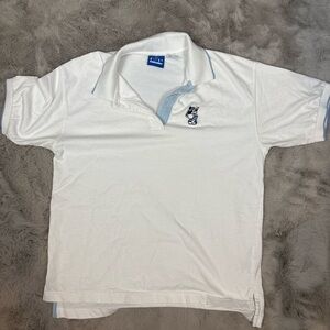 EP Pro White Polo Shirt with Blue Logo